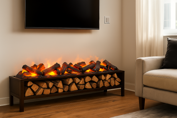 Cheminée électrique à LED + Foyer à vapeur d'eau