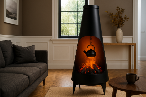 Cheminée Électrique Moderne à Effet Flamme & Fumée